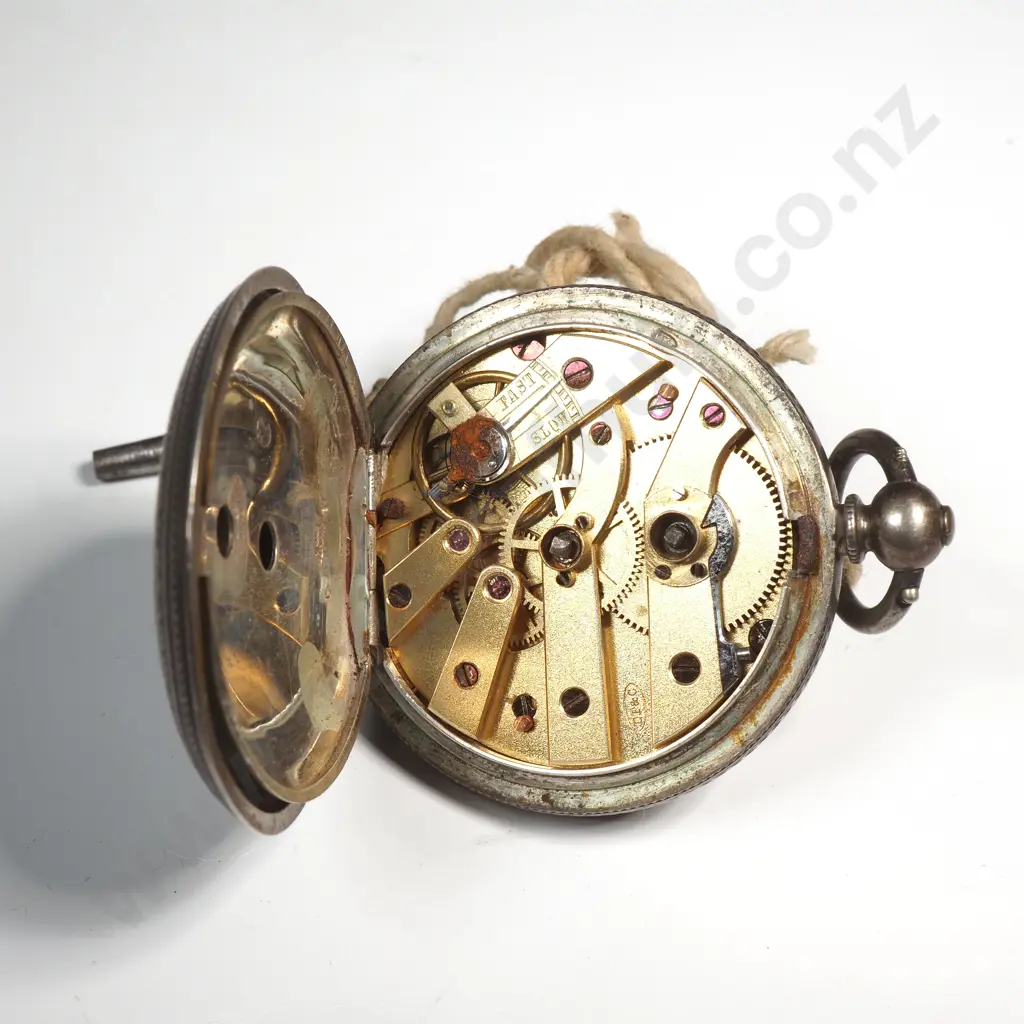 Antique Sterling Silver Ladies Key Wind Pocket Watch A/F Image 1++