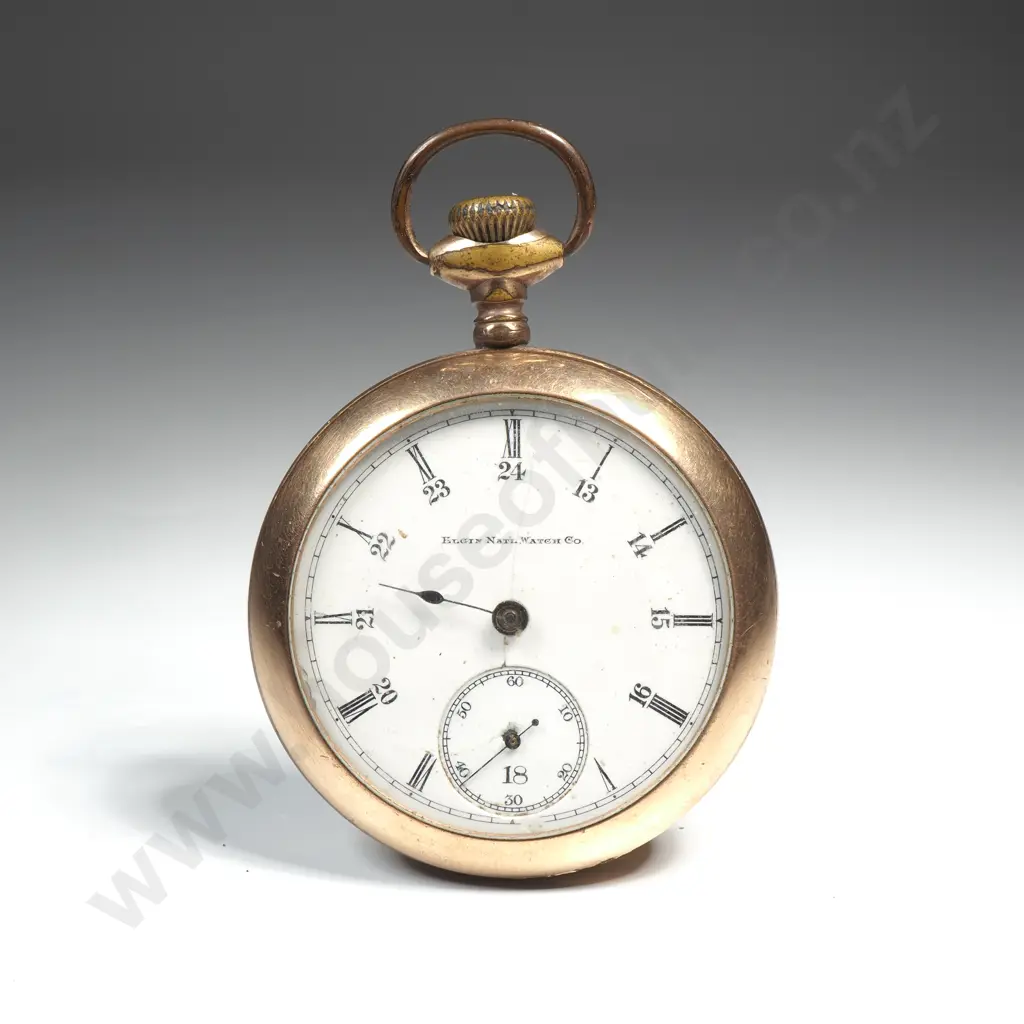 Impressive Elgin Rolled Gold Pocket Watch A/F Image 1++