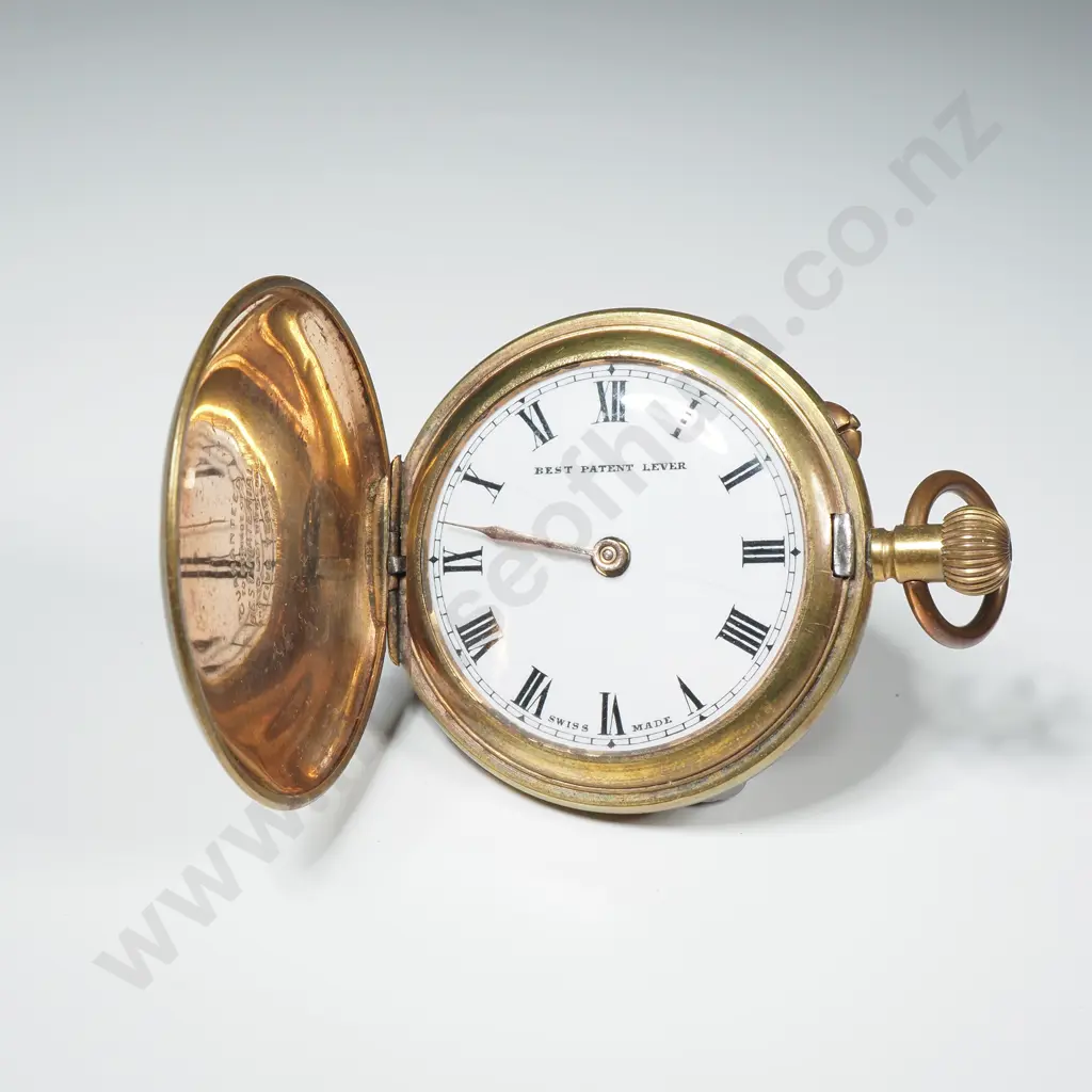 Rolled Gold Best Patent Level Pocket Watch Image 1++