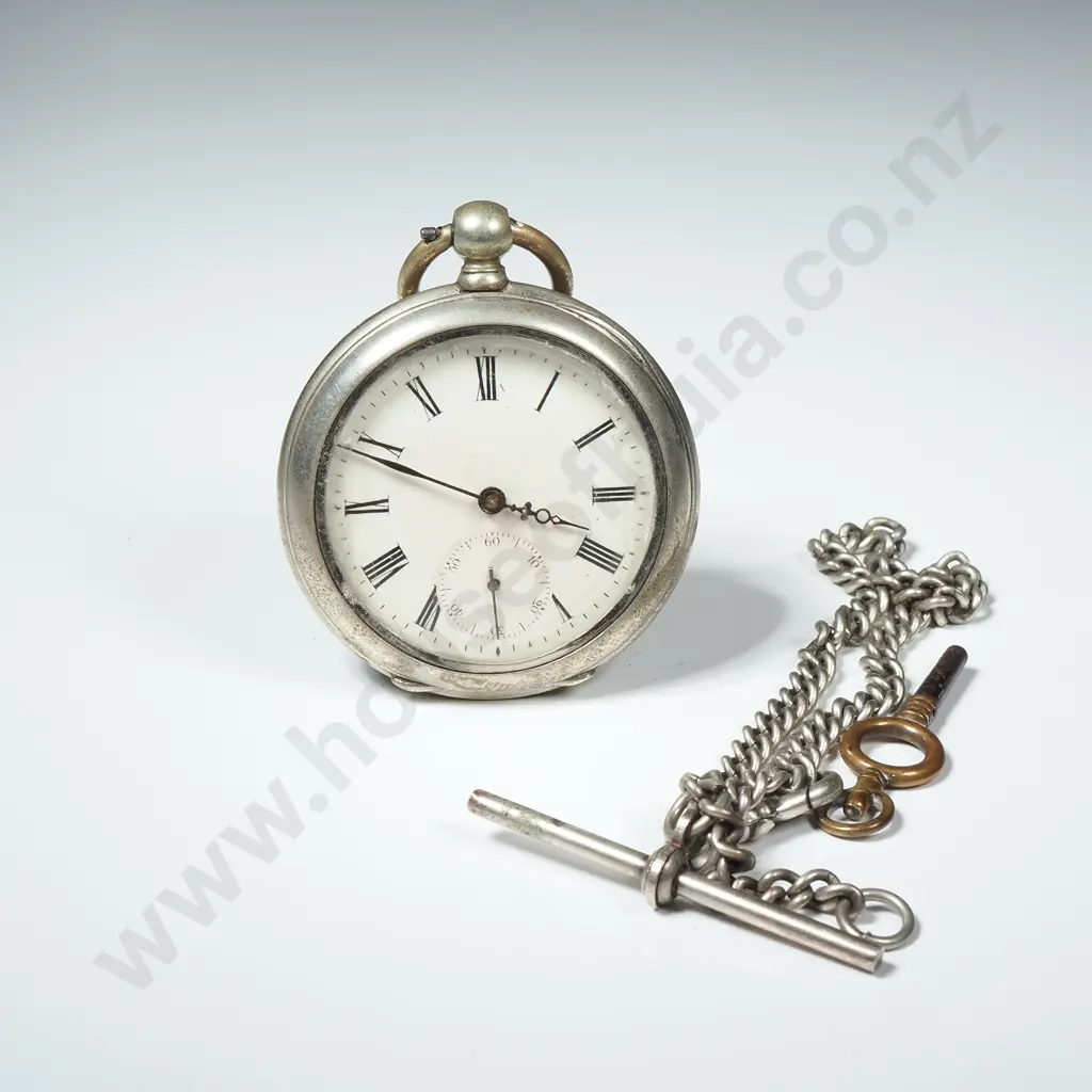 Vintage Pocket Watch w Fob Chain Image 1++
