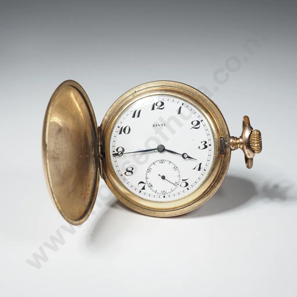 Rolled Gold Antique Rival Pocket Watch Image 1++