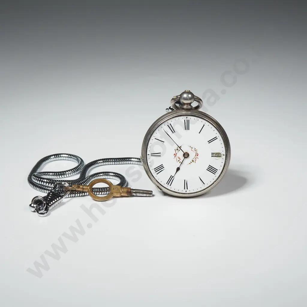 Sterling Silver Pocket Watch A/F Image 1++