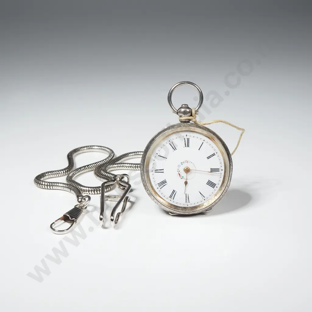 Sterling Silver Pocket Watch A/F Image 1++