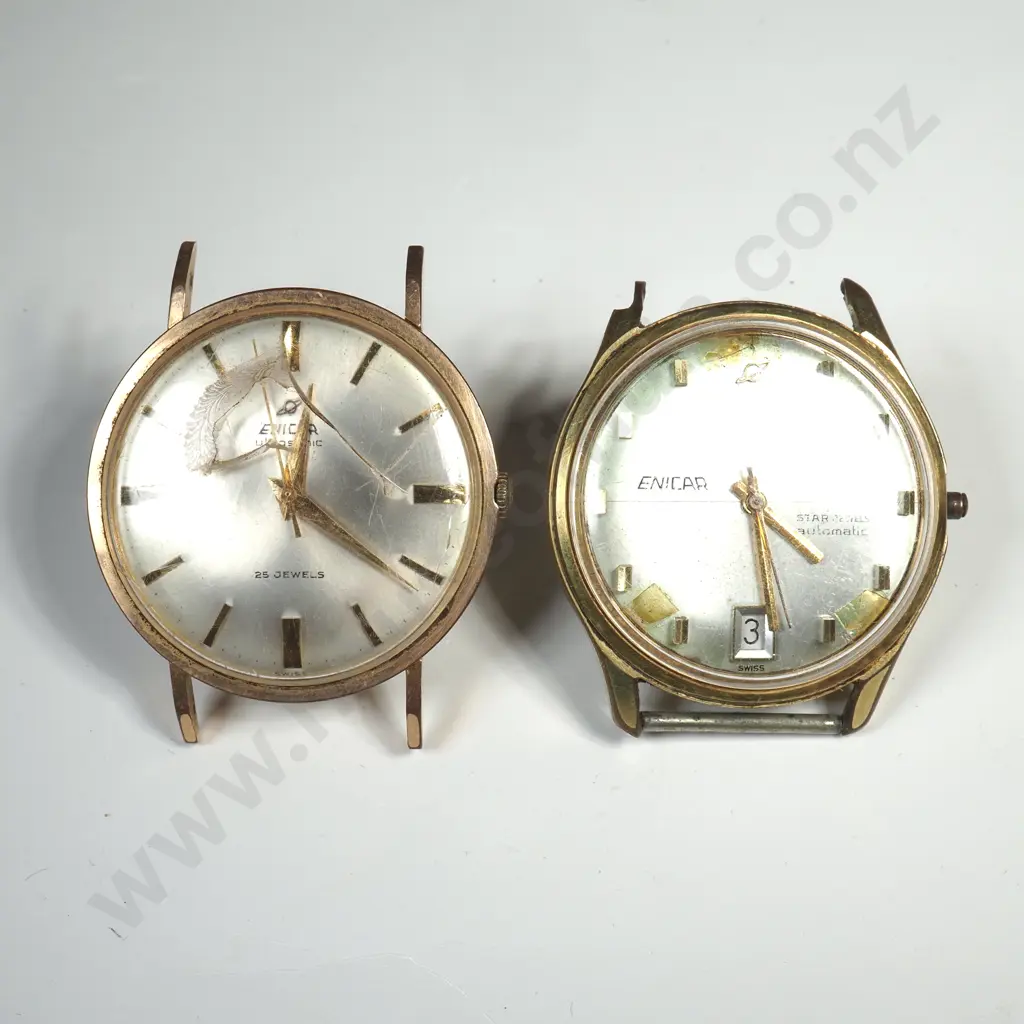 Vintage Pair of Enicar Automatic Gents Wrist Watch Head AF Image 1++