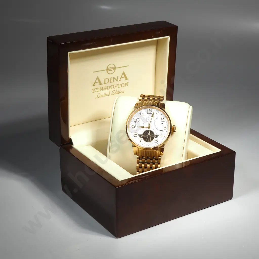 Vintage Adina Oceaneer Gents Wrist Watch & Original Case Image 1++