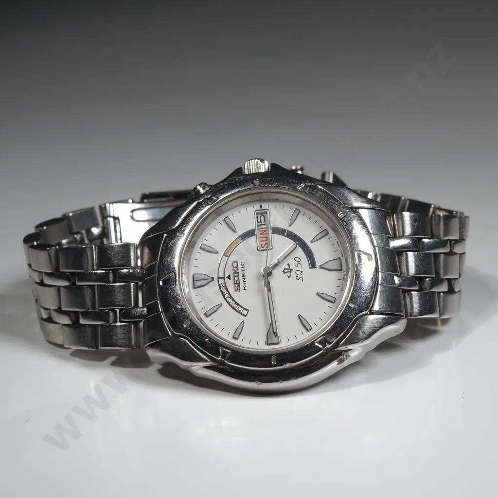 Seiko SQ-50 Kinetic Wristwatch w Manual Image 1++