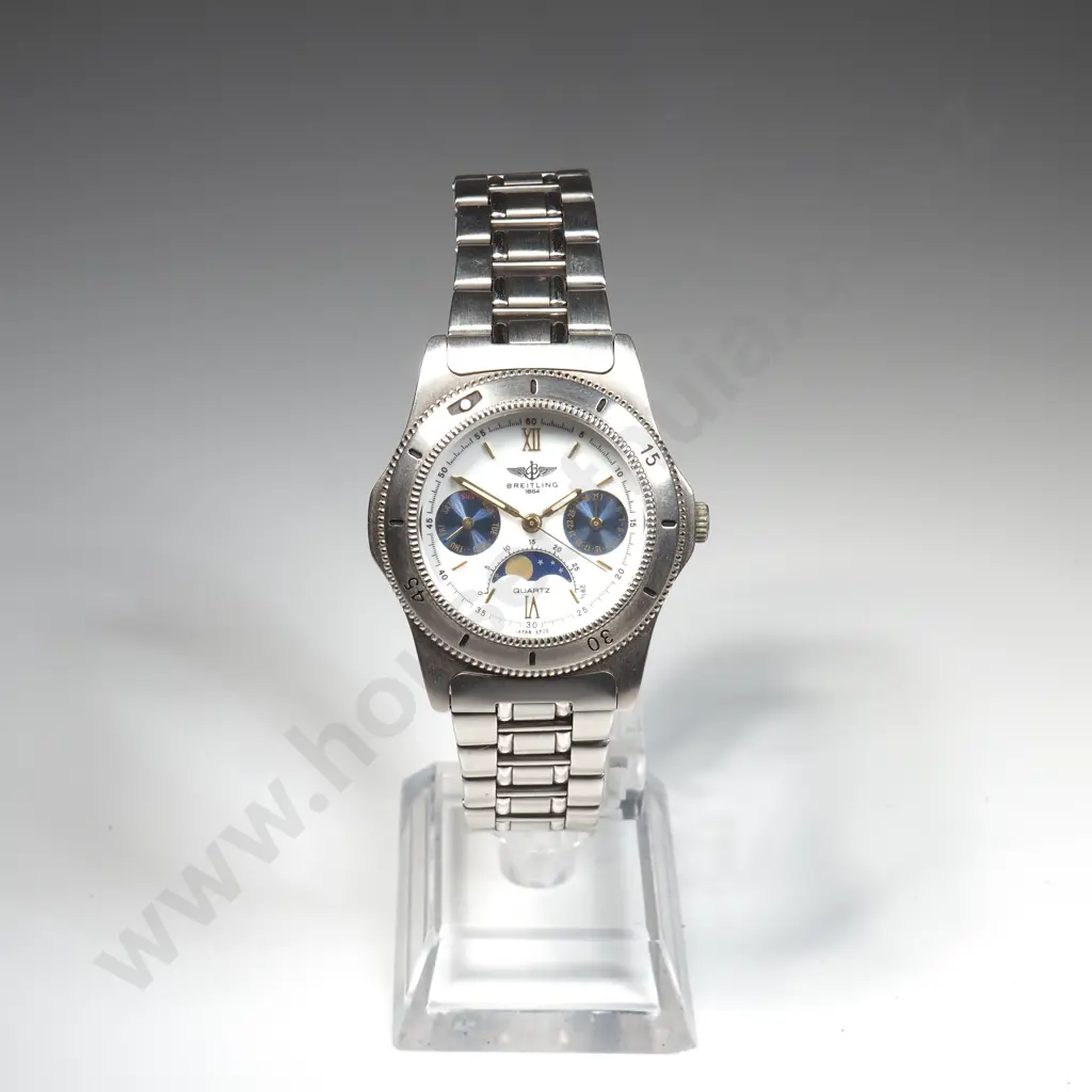 Stainless Steel Breitling 1884 Copy Watch w White Dial Image 1++