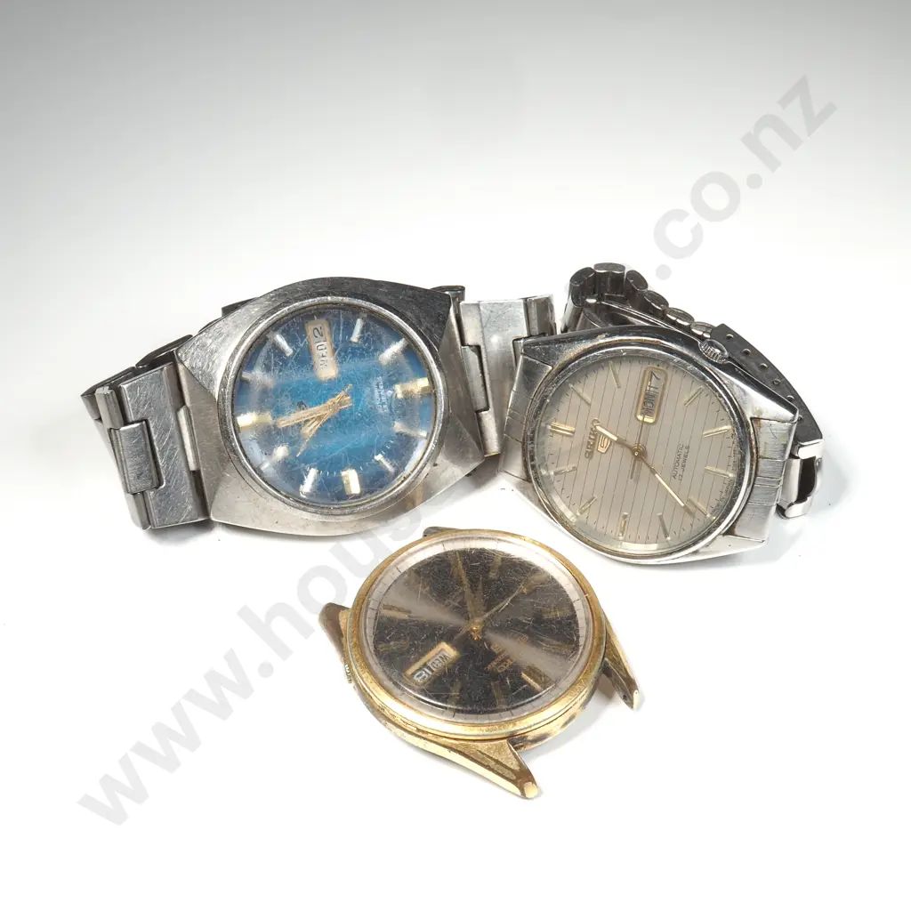 Vintage Pair of Automatic Gents Wrist Watches & Wrist Watch Head AF Image 1++