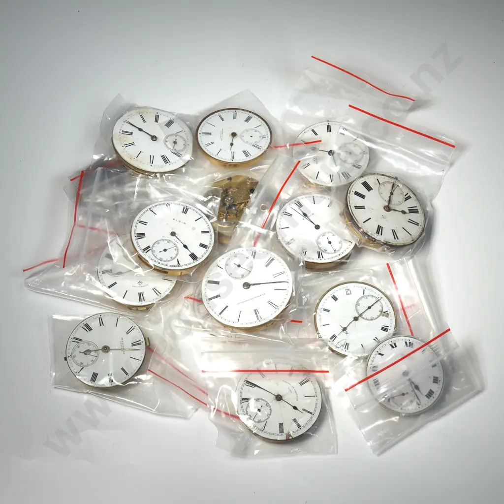 Bag Of Assorted Pocket Watch Faces & Mechanisms AF Image 1++