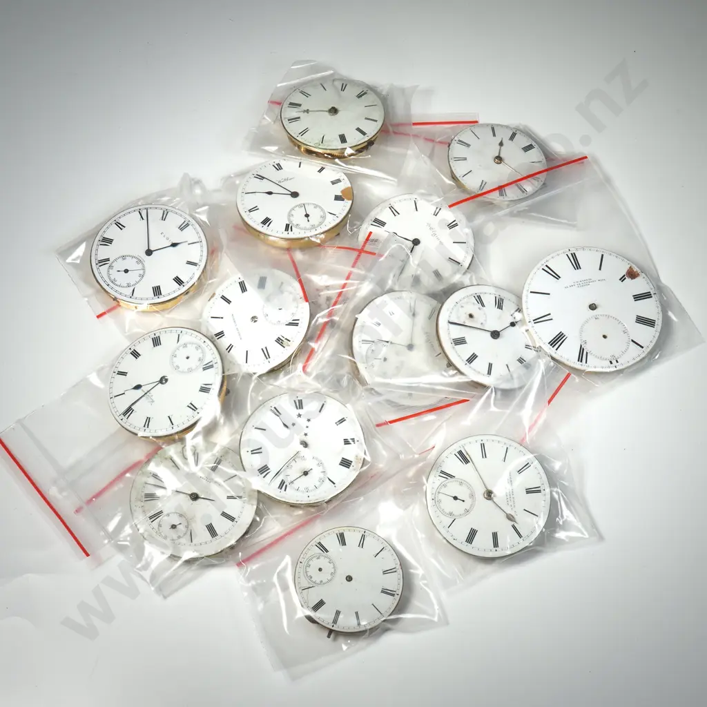 Bag Of Assorted Pocket Watch Faces & Mechanisms AF Image 1++