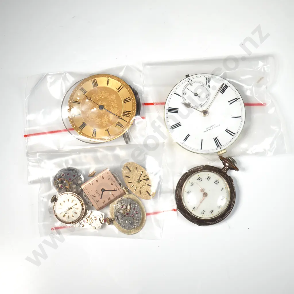 Bag Of Assorted Watch And Pocket Watch Faces & Mechanisms AF Image 1++