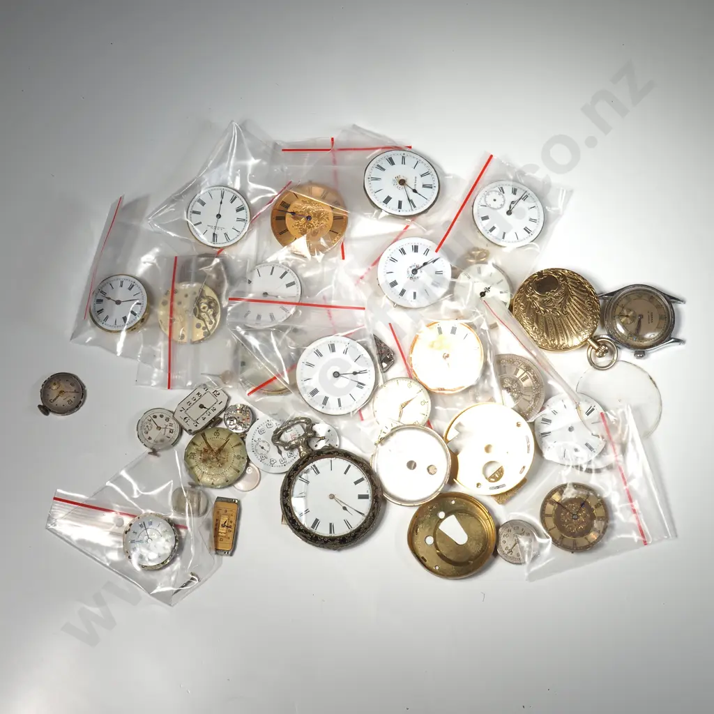 Bag Of Assorted Watch And Pocket Watch Faces & Mechanisms AF Image 1++