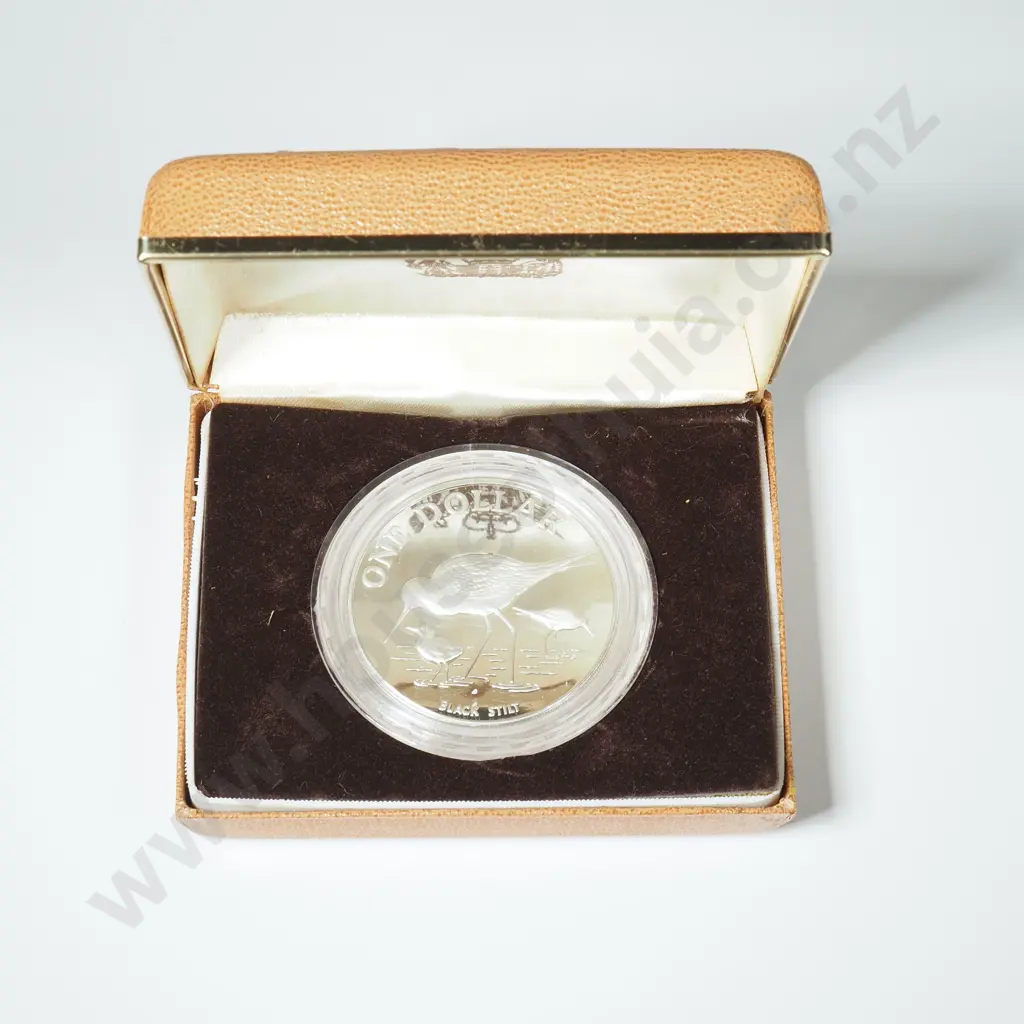 1985 New Zealand Sterling Silver Proof Dollar Image 1++