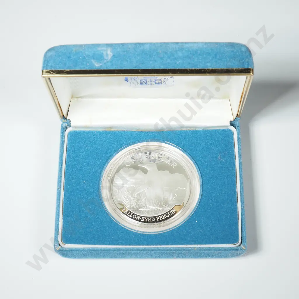 1988 New Zealand Sterling Silver Proof Dollar Image 1++
