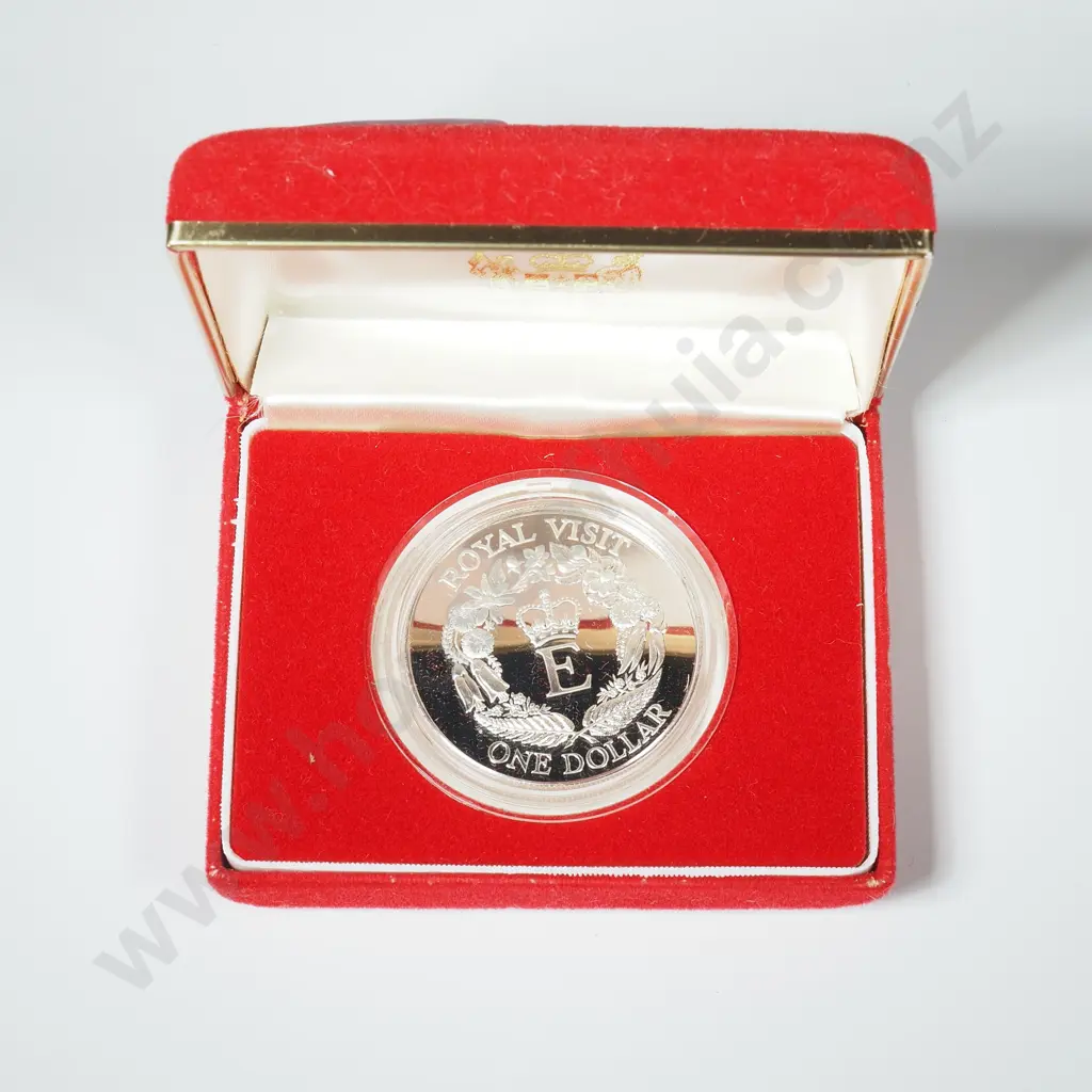 1986 New Zealand Sterling Silver Proof Dollar Image 1++