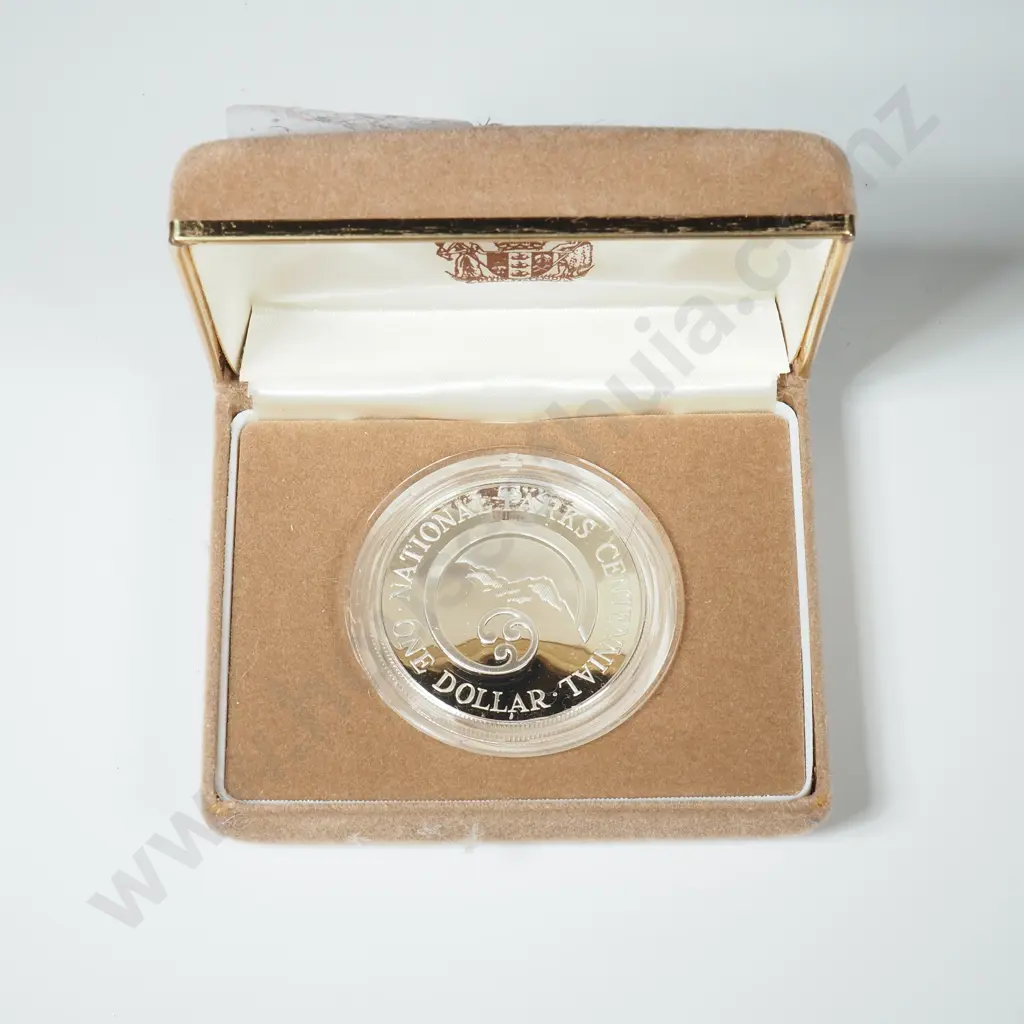1987 New Zealand Sterling Silver Proof Dollar Image 1++