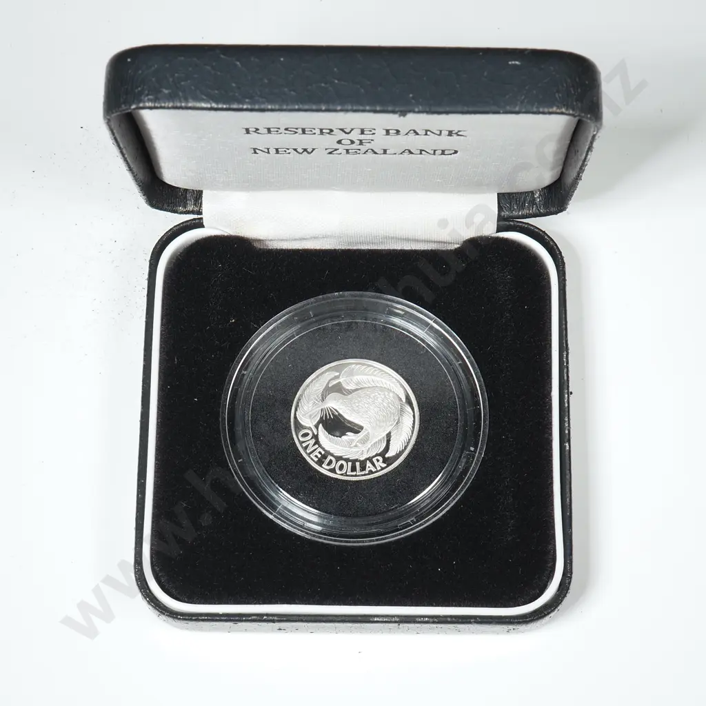 1992 New Zealand Piedfort Silver Proof Dollar Image 1++