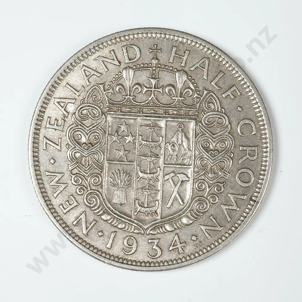 1934 New Zealand Half Crown - Better Grade Image 1++