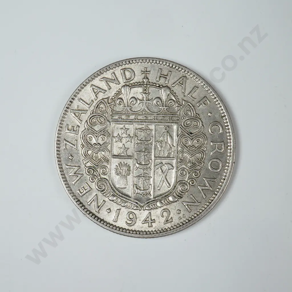 1942 New Zealand Half Crown - Better Grade Image 1++