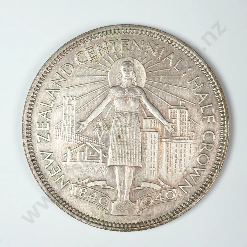 1940 New Zealand Waitangi Half Crown - Better Grade Image 1++