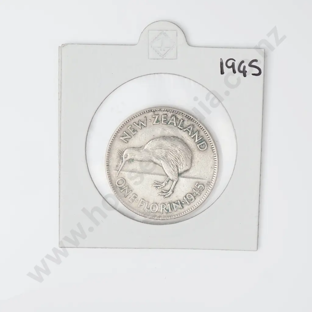 NZ 1945 Florin Image 1++