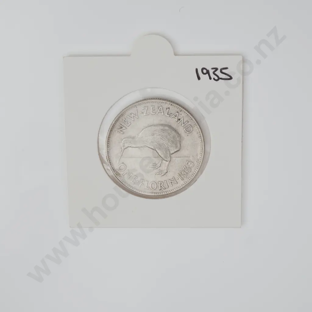 NZ 1935 Florin Image 1++