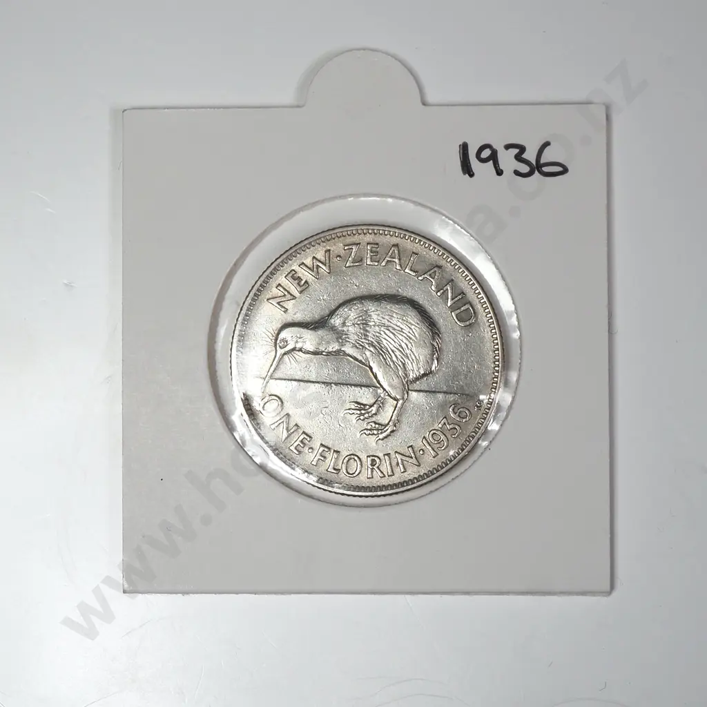 NZ 1936 Florin Image 1++