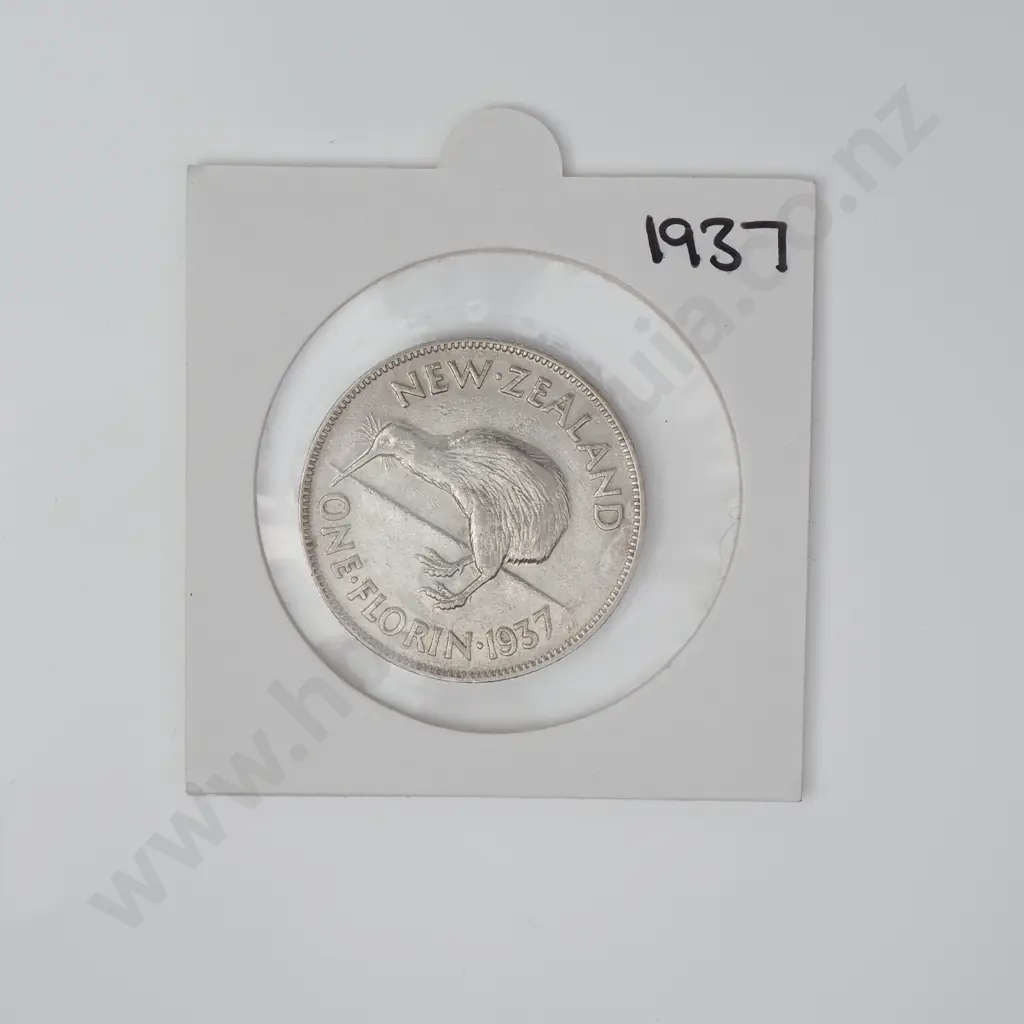 NZ 1937 Florin Image 1++