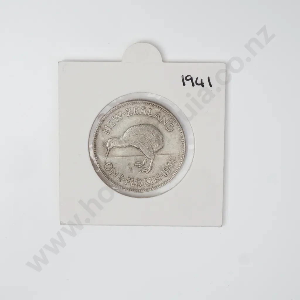 NZ 1941 Florin Image 1++