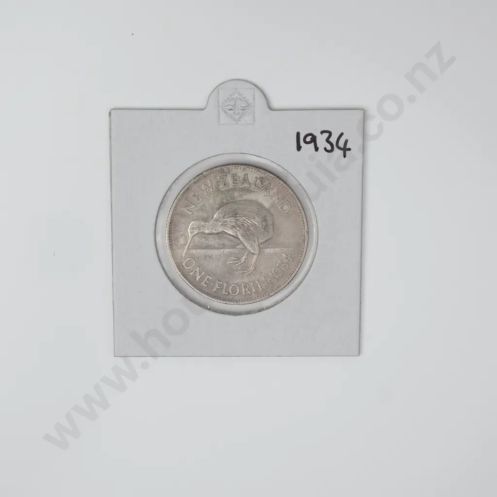 NZ 1934 Florin Image 1++