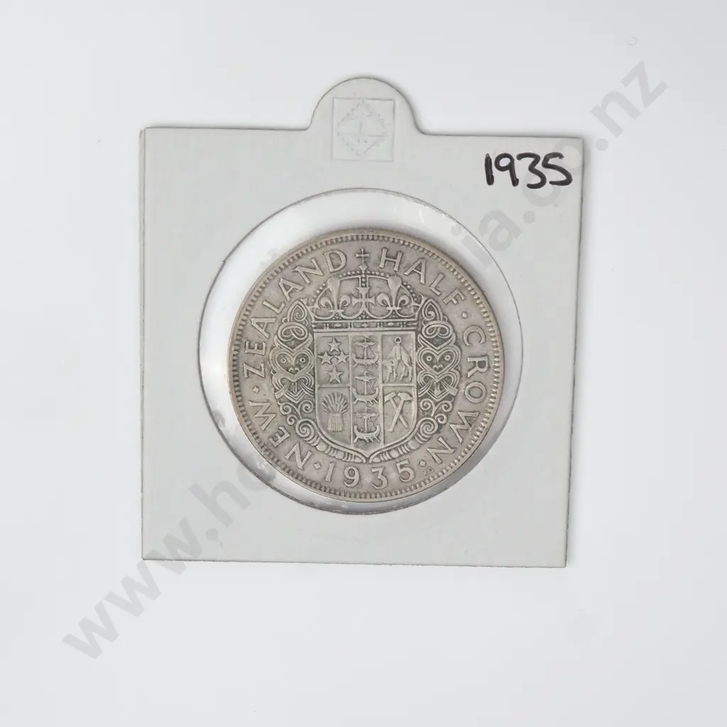NZ 1935 Half Crown Image 1++