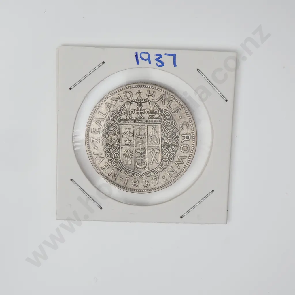 NZ 1937 Half Crown Image 1++