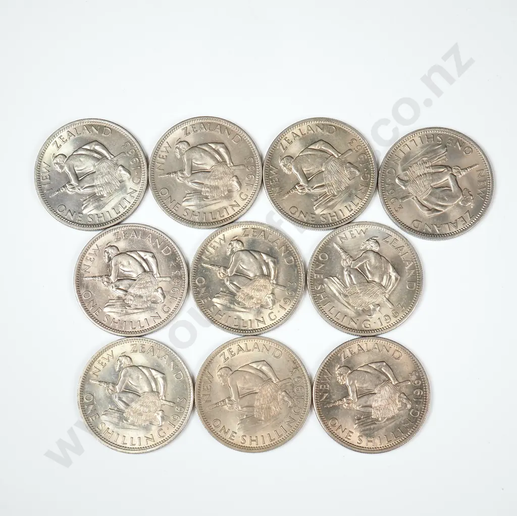 10 1963 New Zealand Shillings AUNC-UNC Image 1++
