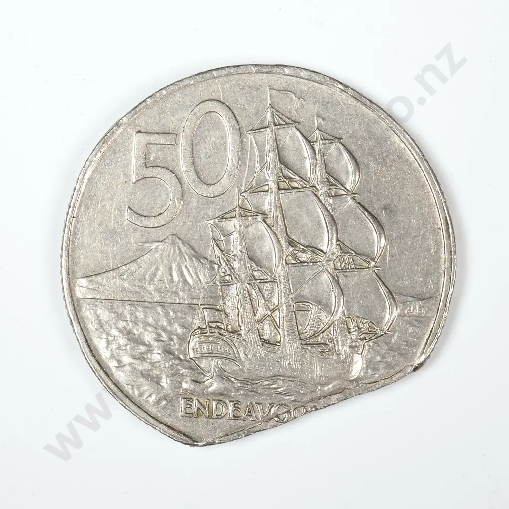 New Zealand Fifty Cent Error Coin Image 1++