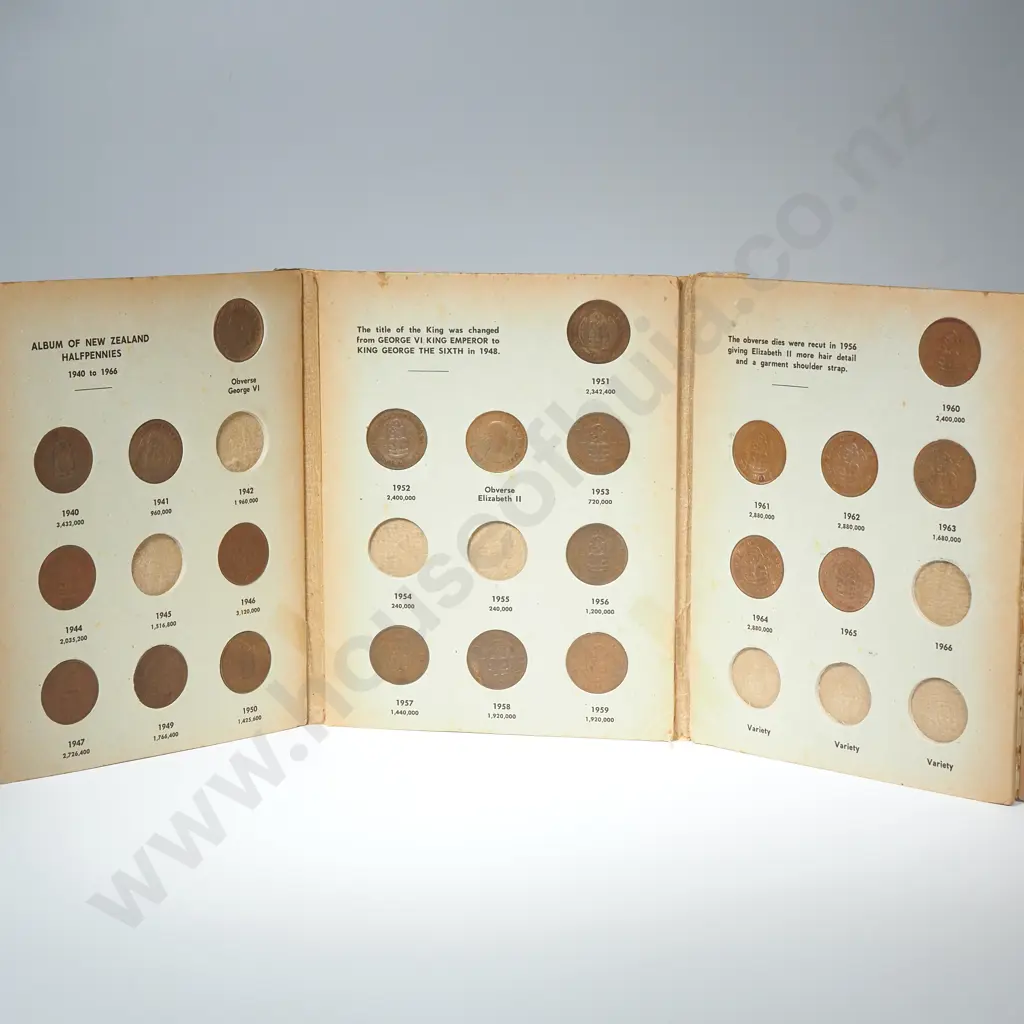 John Bertrand New Zealand Half Pennies Coin Album- almost completed Image 1++