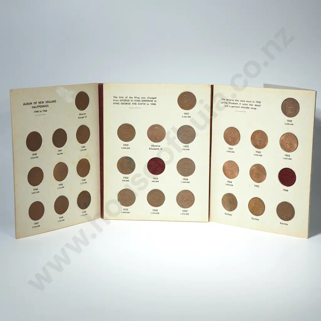John Bertrand New Zealand Half Pennies Coin Album- almost completed Image 1++