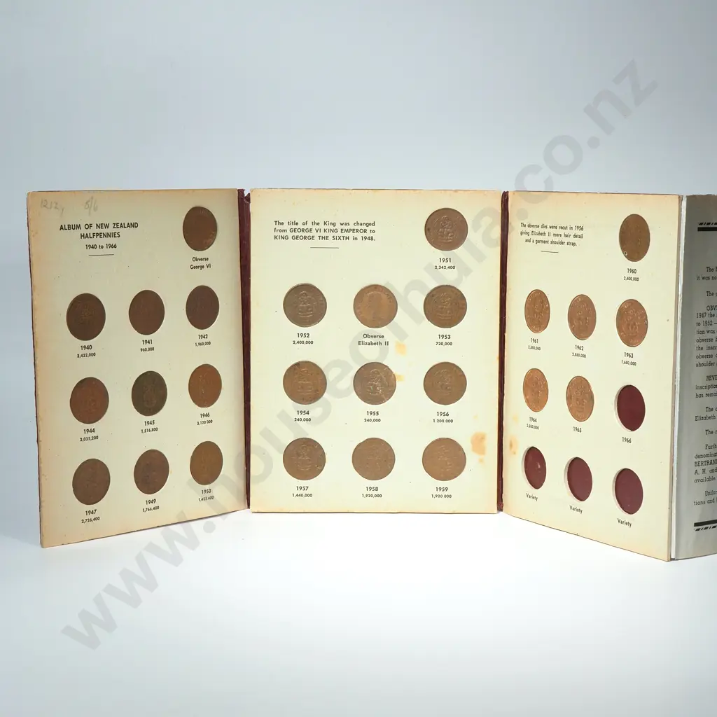 John Bertrand New Zealand Half Pennies Coin Album- almost completed Image 1++