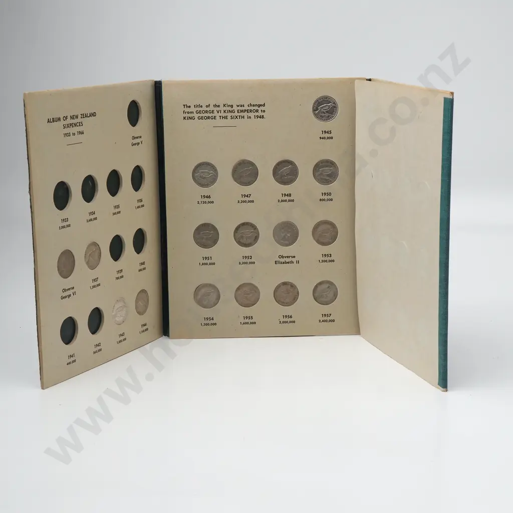 NZ Bertrand Sixpence Album - Not Complete Image 1++