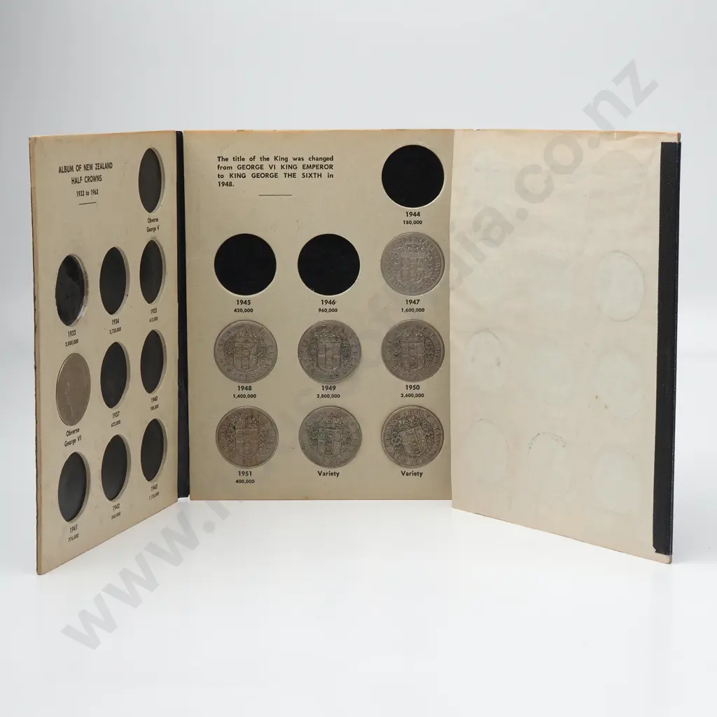 NZ Bertrand Half Crown Album - Complete Post 1947 Image 1++