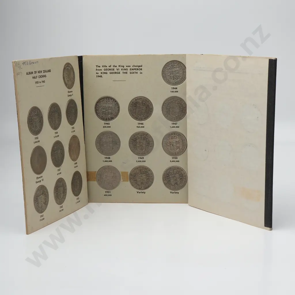 NZ Bertrand Half Crown Album - Complete Image 1++