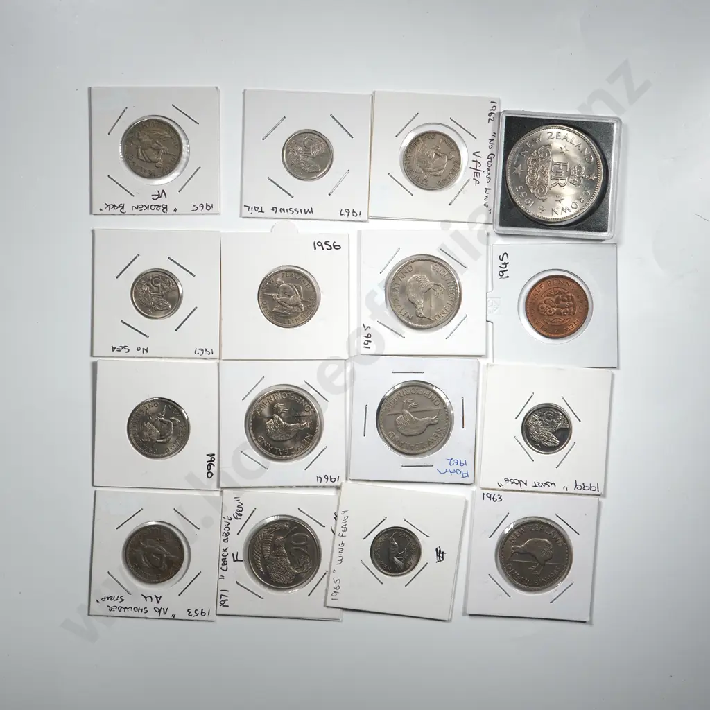 Assorted lot of Individually Carded NZ Interesting Coinage Image 1++