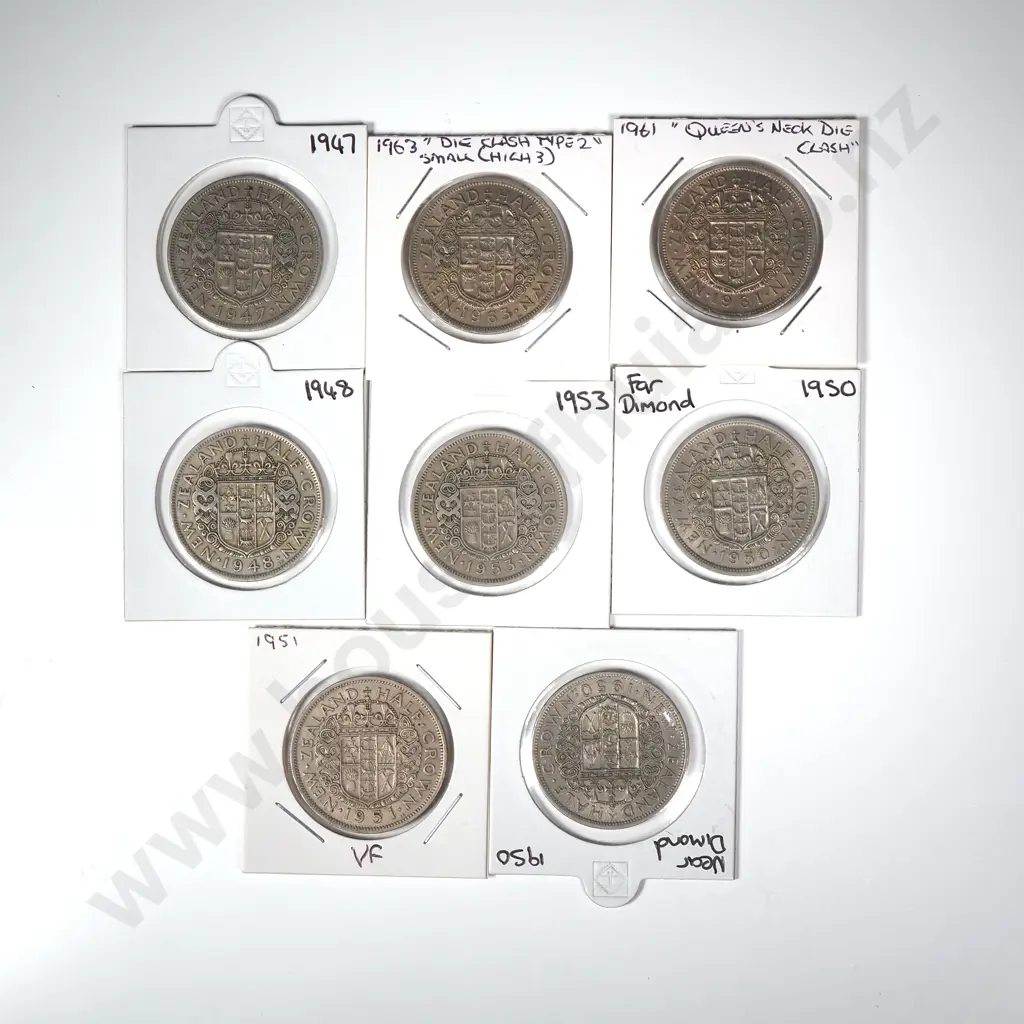 Assorted Lot of Carded NZ Half Crowns Image 1++