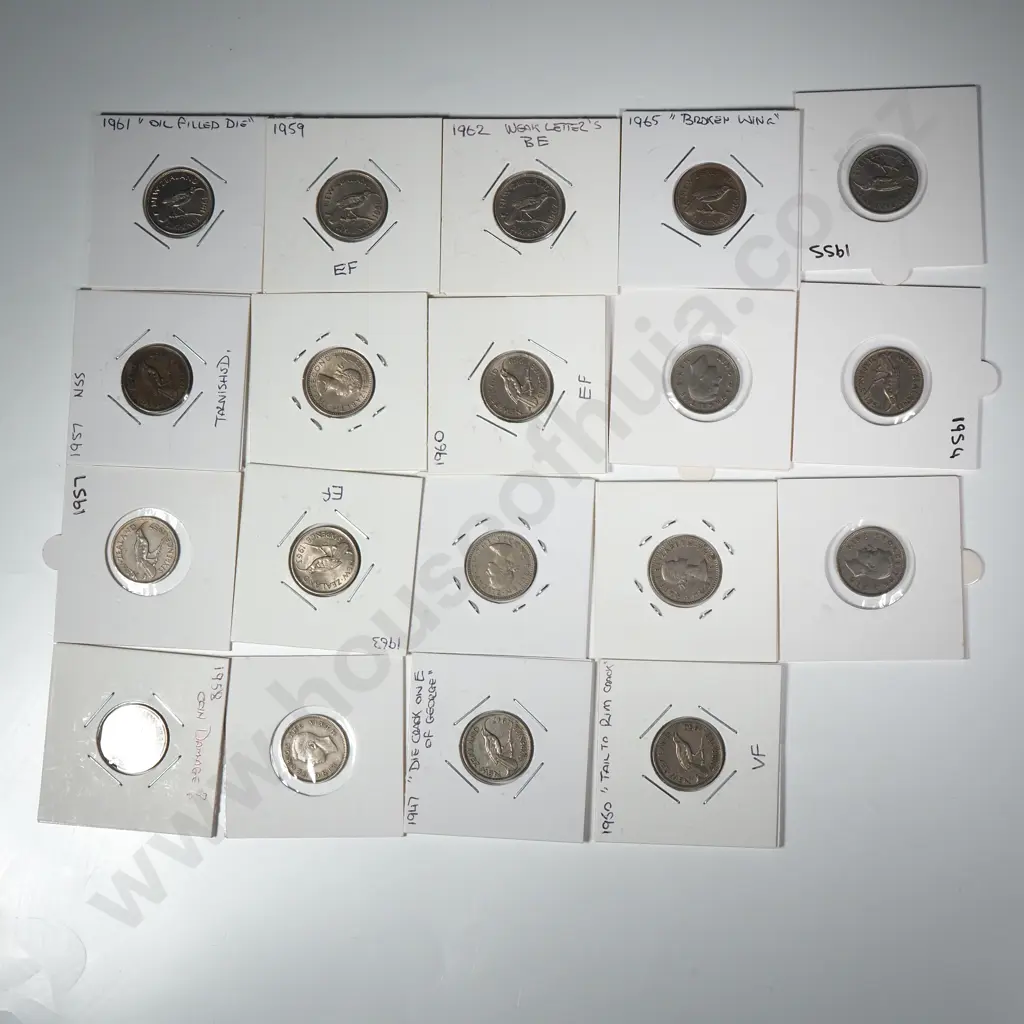 Assorted Lot of Carded Sixpences - Post 1947 Image 1++