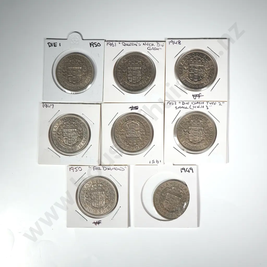 Assorted lot of Individually Carded NZ Half Crowns Image 1++
