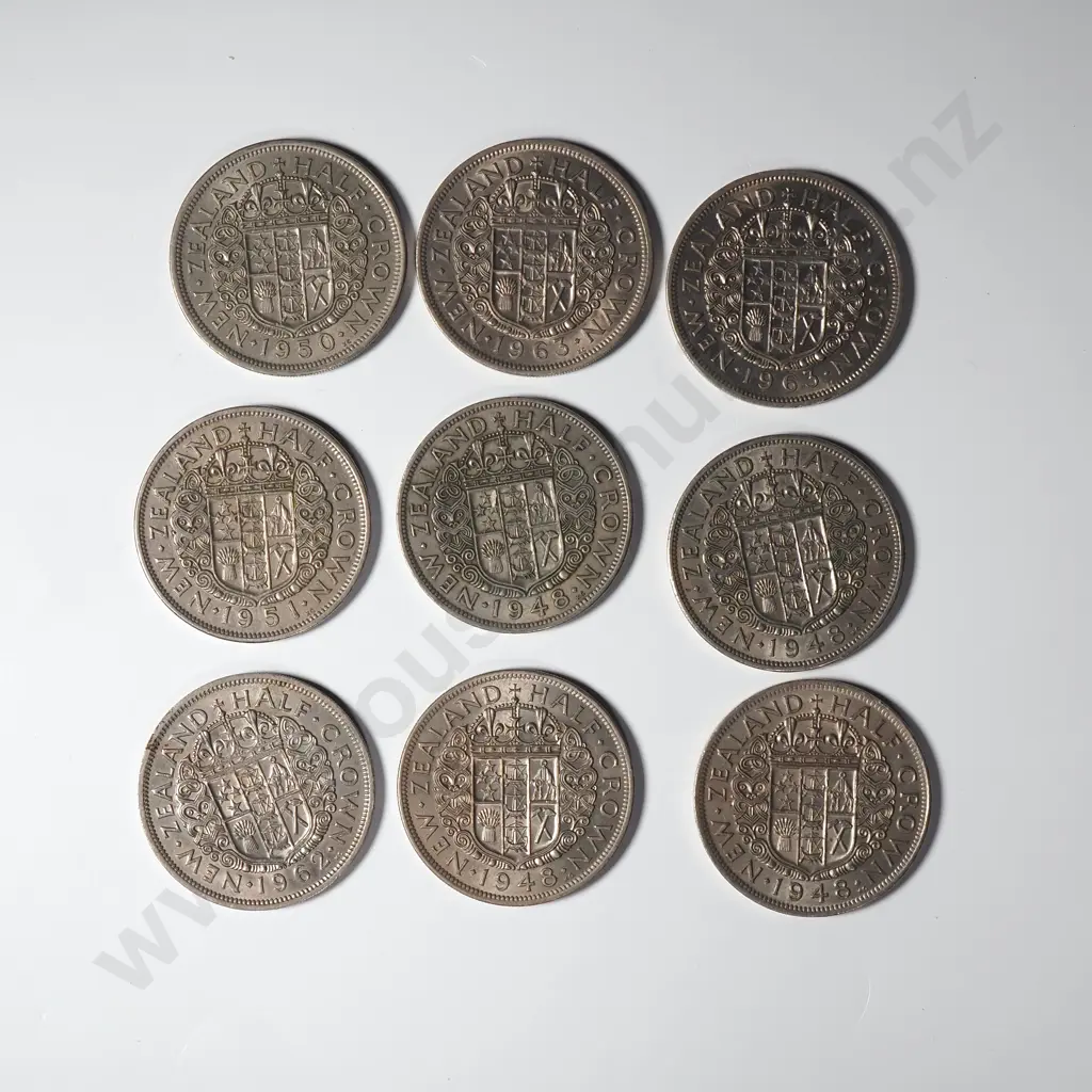 Assorted Lot of Better Grade New Zealand Half Crowns - Post 1947 Image 1++