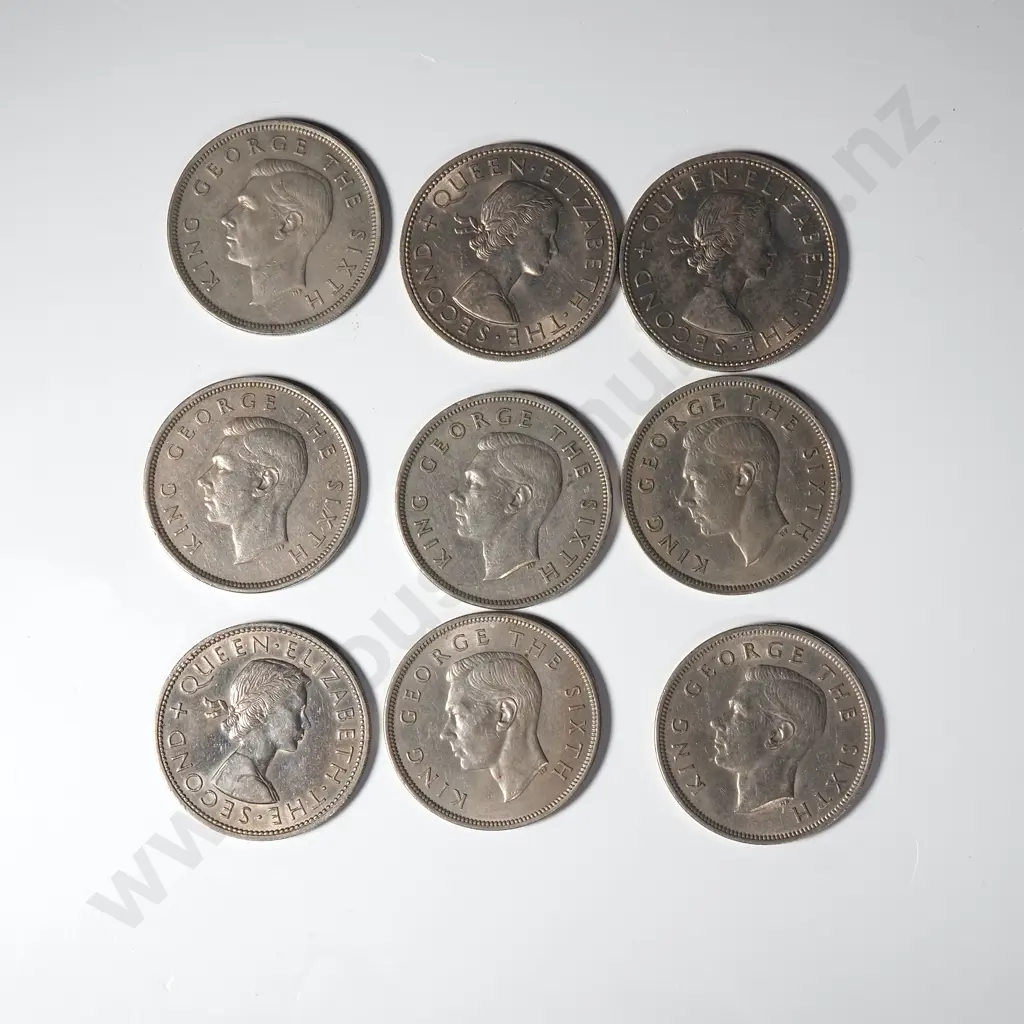 Assorted Lot of Better Grade New Zealand Half Crowns - Post 1947 Image 1++