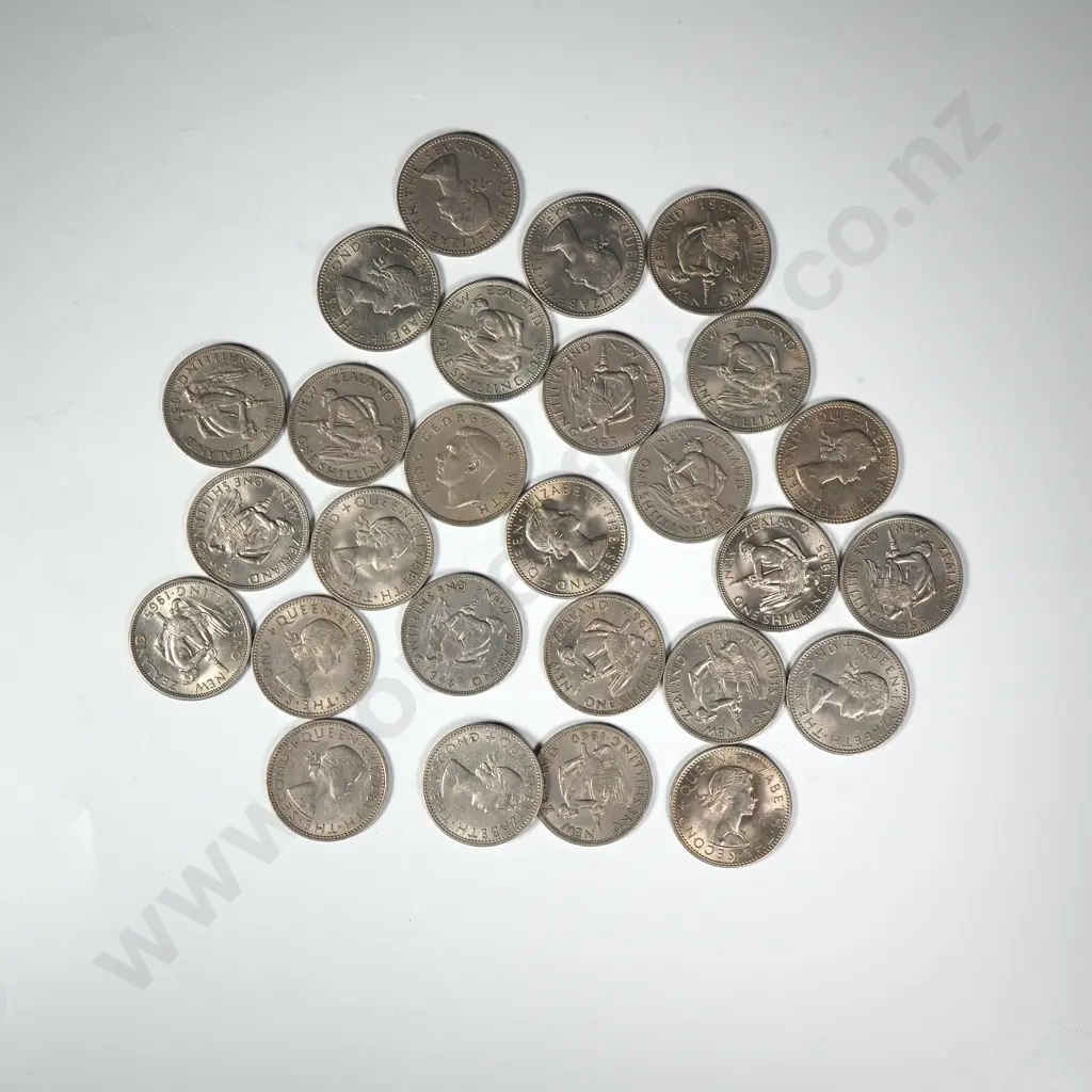 Assorted Lot of Better Grade New Zealand Shillings - Post 1947 Image 1++