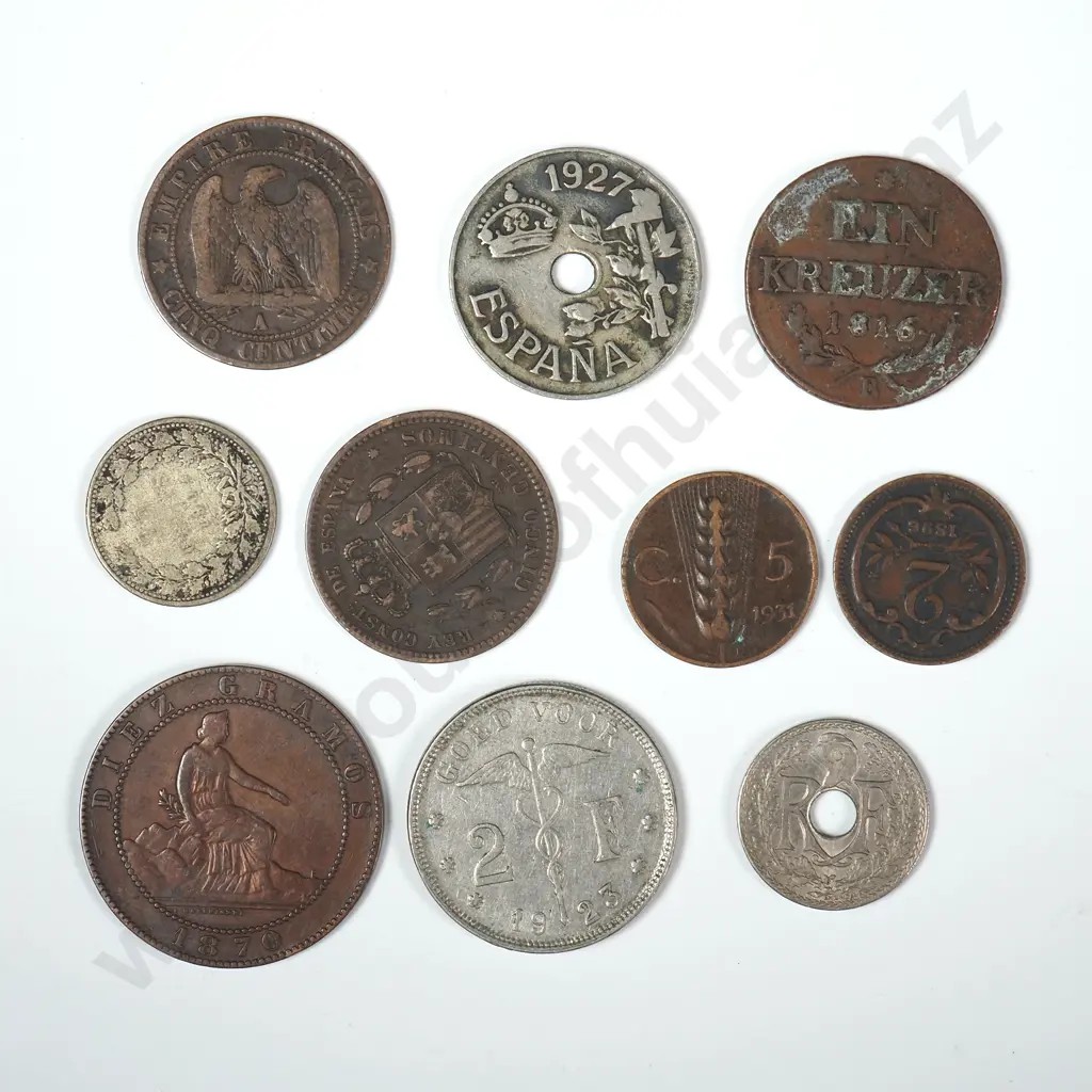 Assorted Lot of Mainly 19th Century Interesting European Coinage Image 1++