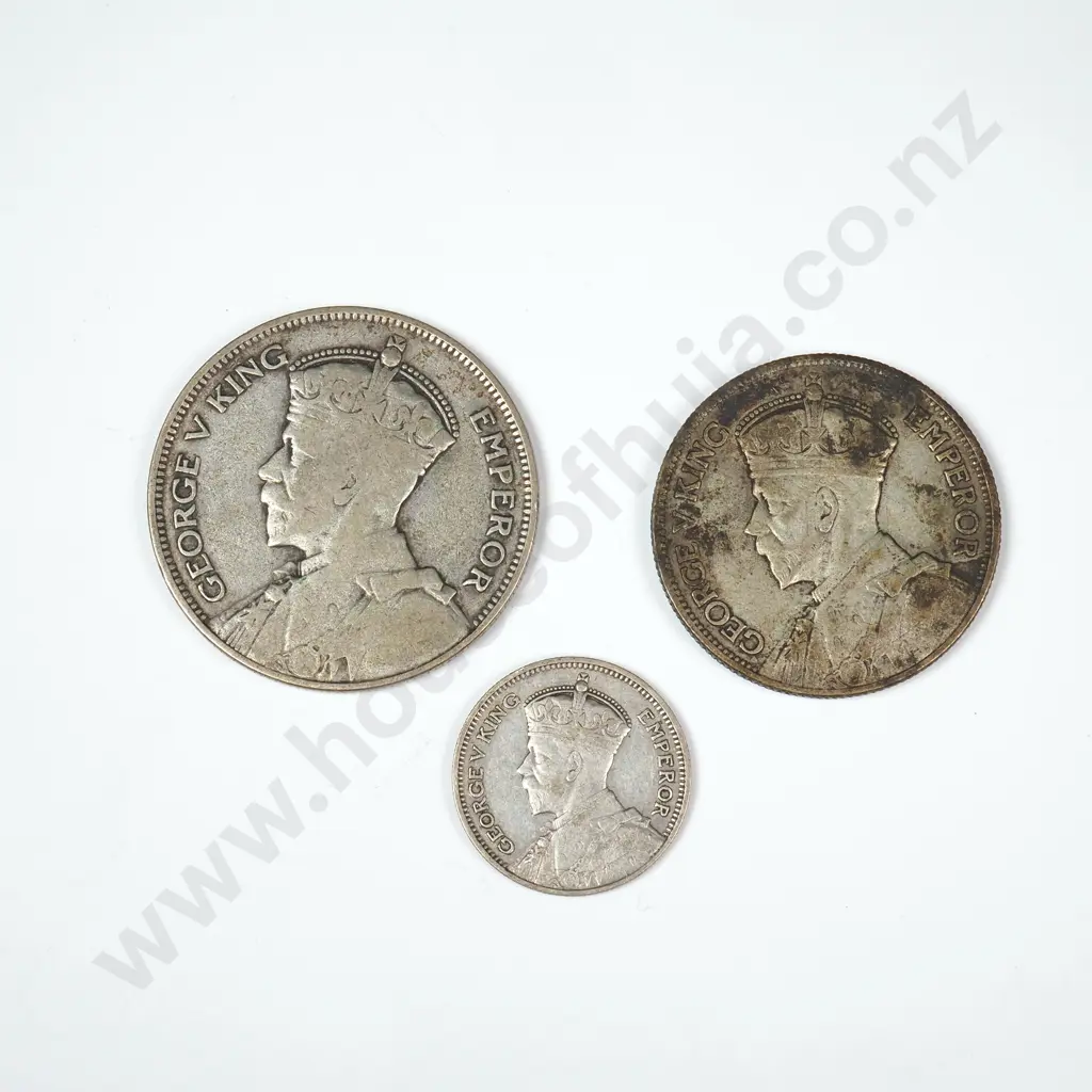 Three 50% Silver New Zealand Coins  Image 1++