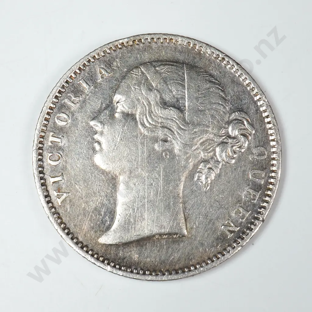 1840 India Half Rupee - Cleaned but Nice Details Image 1++